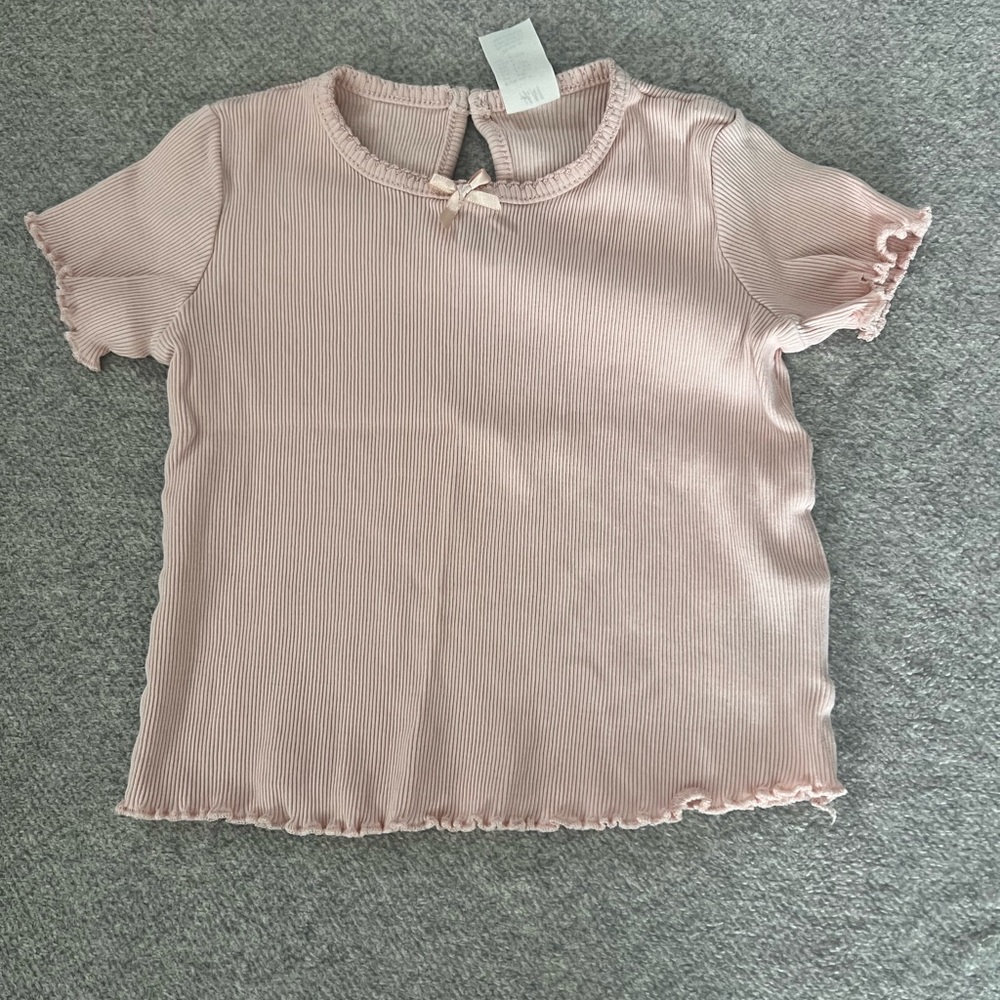 H&M Light Pink Ruffled Kids Tee